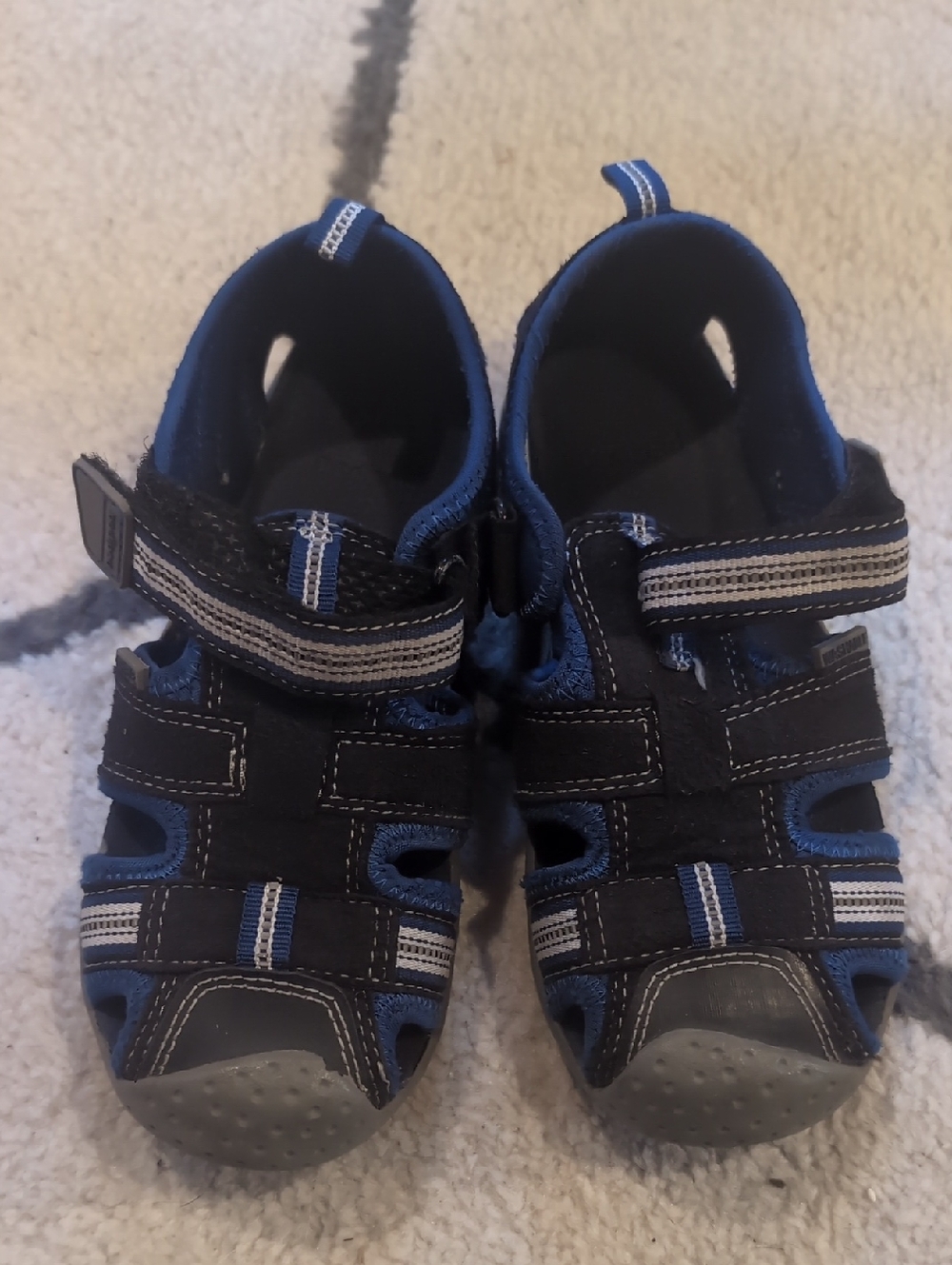 pediped Black and Blue Closed-Toe Kids Sandals
